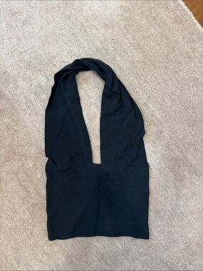 WeWoreWhat Black Halter Neck Crop Top